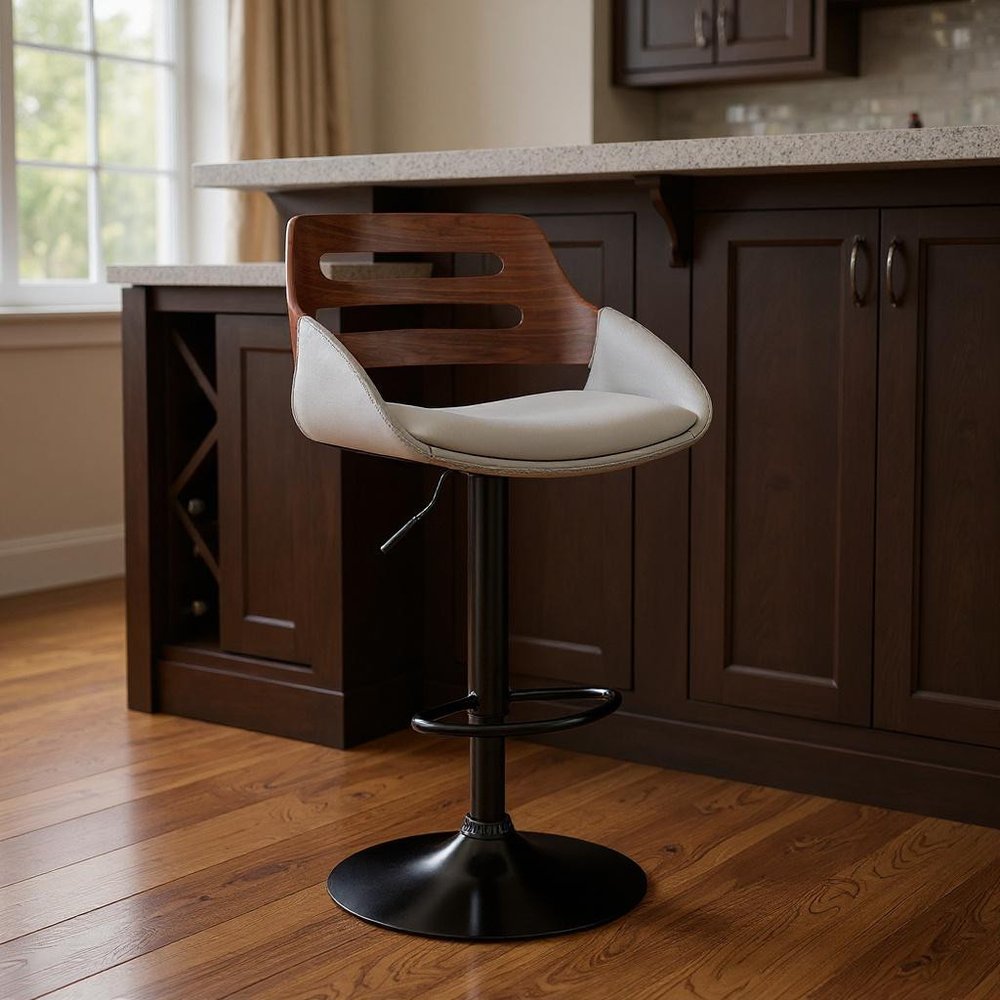 Gray And Black Fabric And Iron Low Back Adjustable Height Swivel Bar Chair HomeRoots