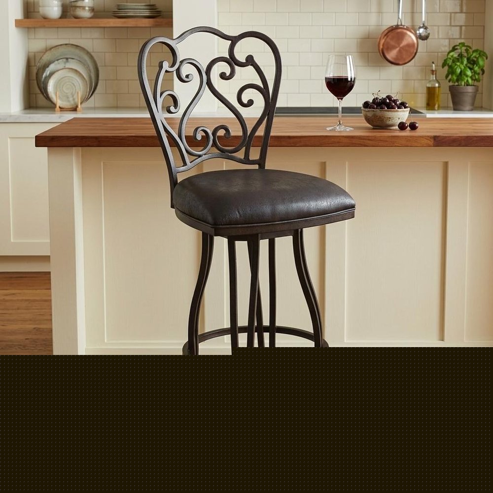 26" Espresso Iron Swivel Counter Height Bar Chair HomeRoots