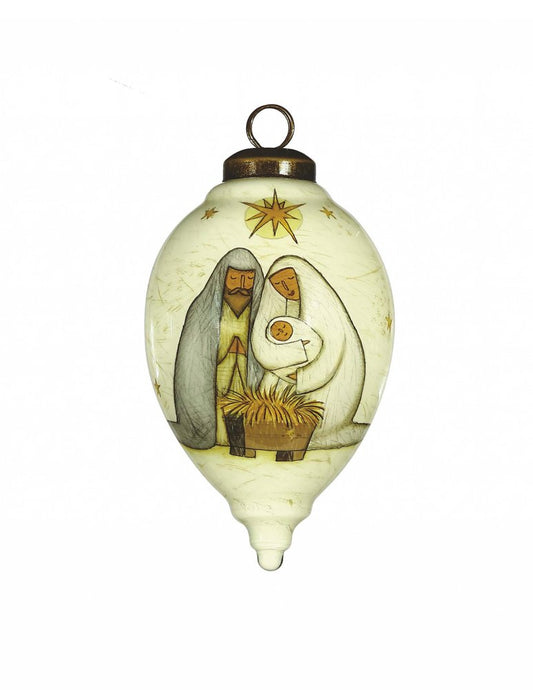 Nativity Holy Family Hand Painted Mouth Blown Glass Ornament HomeRoots
