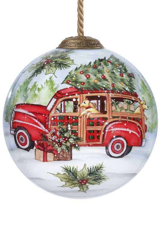 Red White And Green Glass Ball Ornament HomeRoots