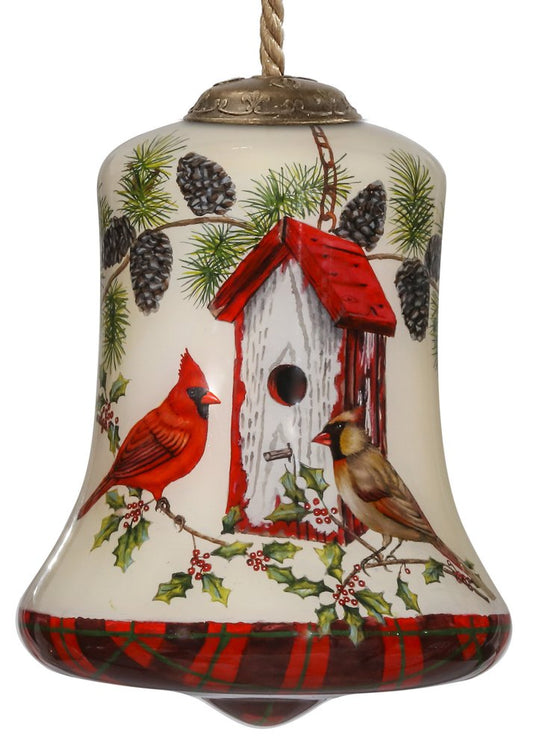 Cardinal Home Sweet Home Hand Painted Mouth Blown Glass Ornament HomeRoots