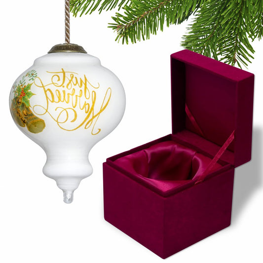 Authentic Just Married Hand Painted Mouth Blown Glass Ornament HomeRoots