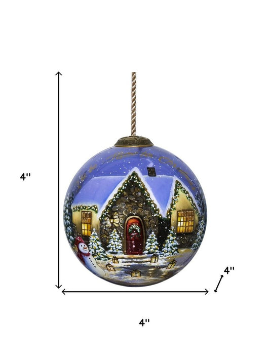 Home for Christmas Hand Painted Mouth Blown Glass Ornament HomeRoots