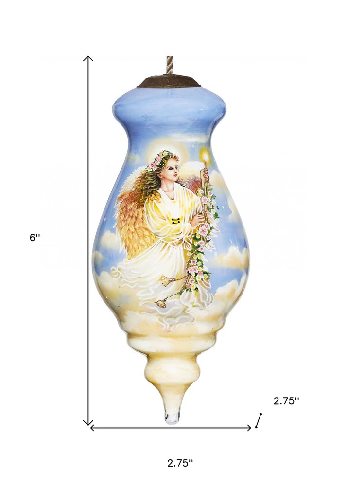 Angel Divine Hand Painted Mouth Blown Glass Ornament HomeRoots