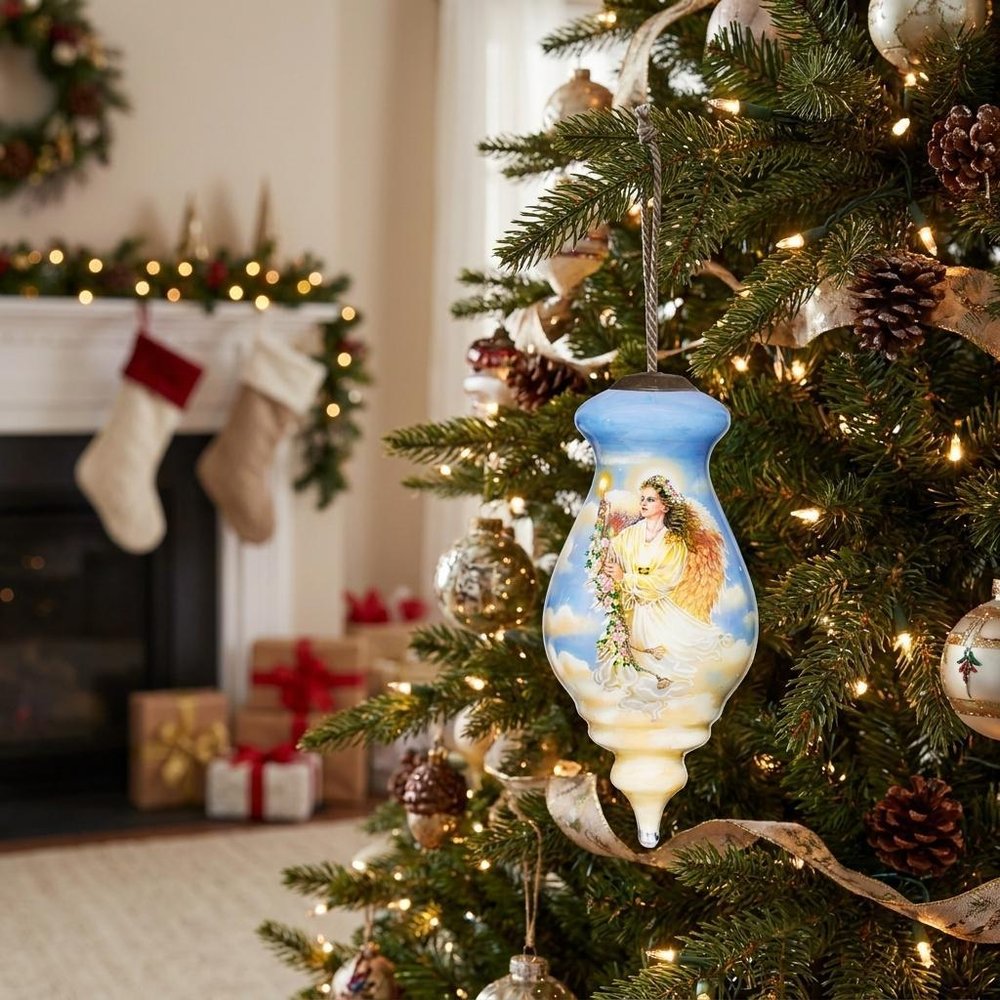 Angel Divine Hand Painted Mouth Blown Glass Ornament HomeRoots