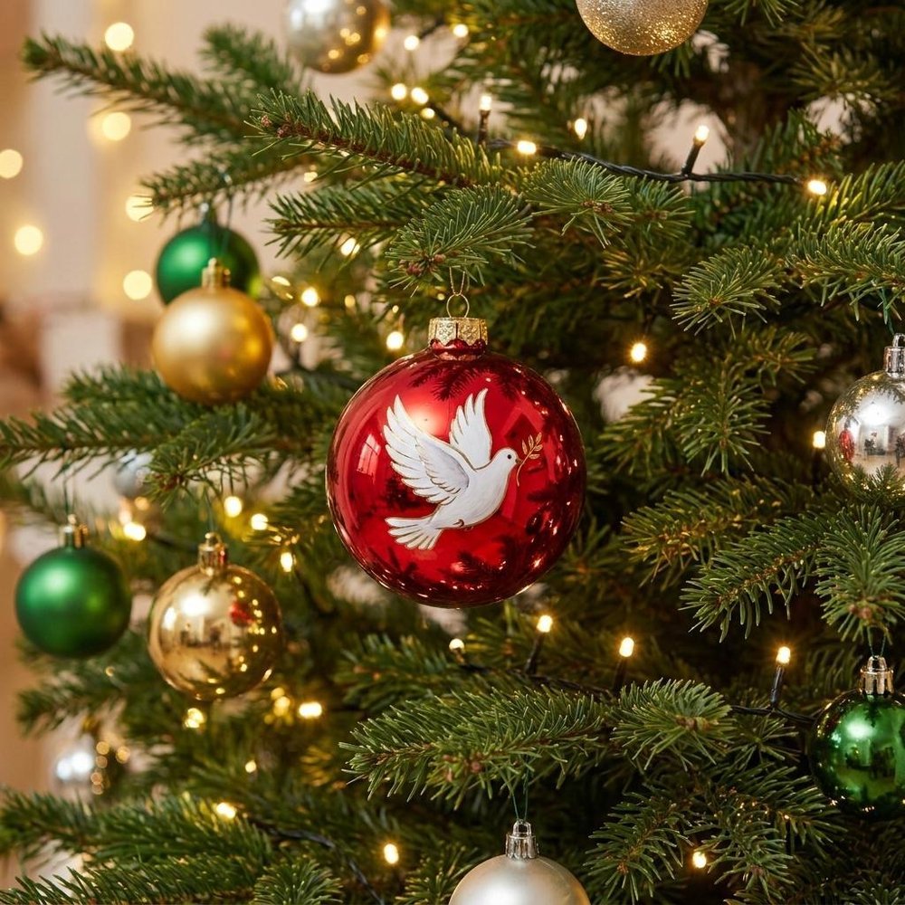 Red White And Green Glass Ball Ornament HomeRoots