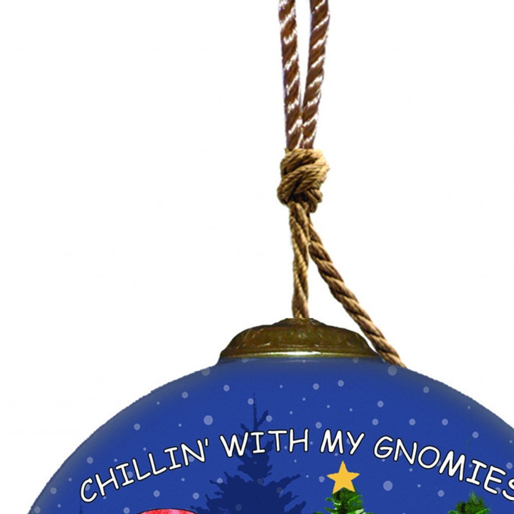 Casual Gnomes in Christmas Mode Hand Painted Mouth Blown Glass Ornament HomeRoots