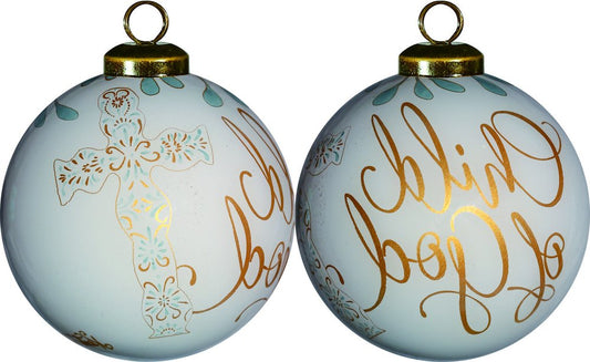 Yellow And White Glass Ball Ornament HomeRoots