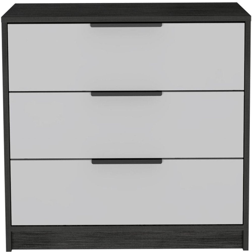 28" White And Smokey Oak Manufactured Wood Three Drawer Dresser HomeRoots