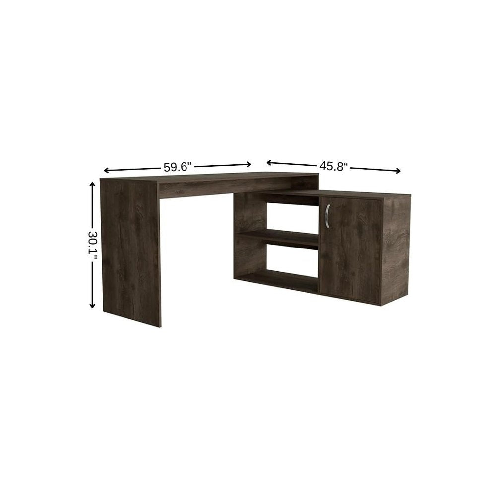 60" Dark Brown Wood Credenza Desk HomeRoots
