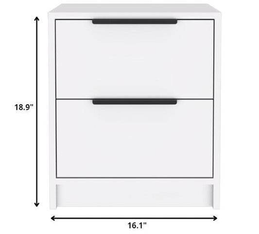 19" Wood Two Drawer Nightstand HomeRoots