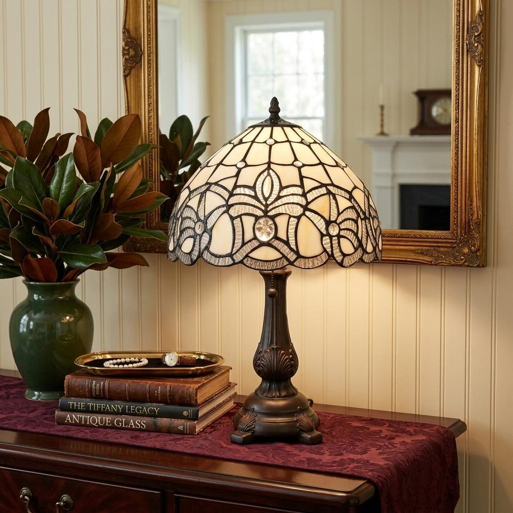 19" Dark Brown Metal Candlestick Table Lamp With White Dome Shade HomeRoots