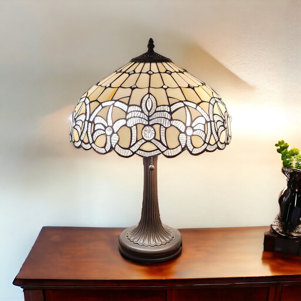 23" Dark Brown Metal Two Light Candlestick Table Lamp With White Shade HomeRoots