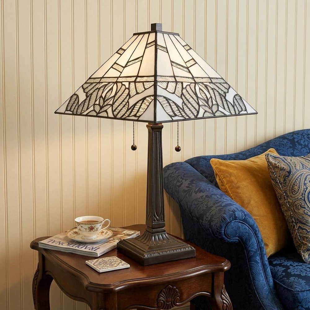 22" Dark Brown Metal Two Light Candlestick Table Lamp With White Shade HomeRoots