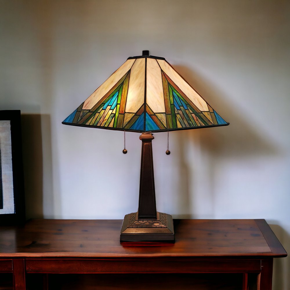 22" Dark Brown Metal Two Light Candlestick Table Lamp With Beige Shade HomeRoots