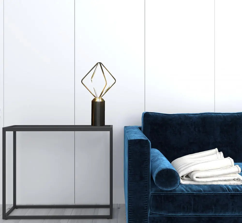 20" Silver Geometric Pedestal Contemporary Table or Desk Lamp HomeRoots