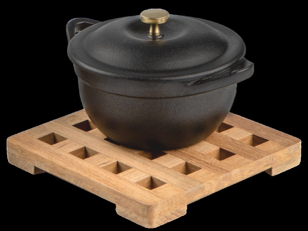 6.00 " Square Wood Trivet HomeRoots