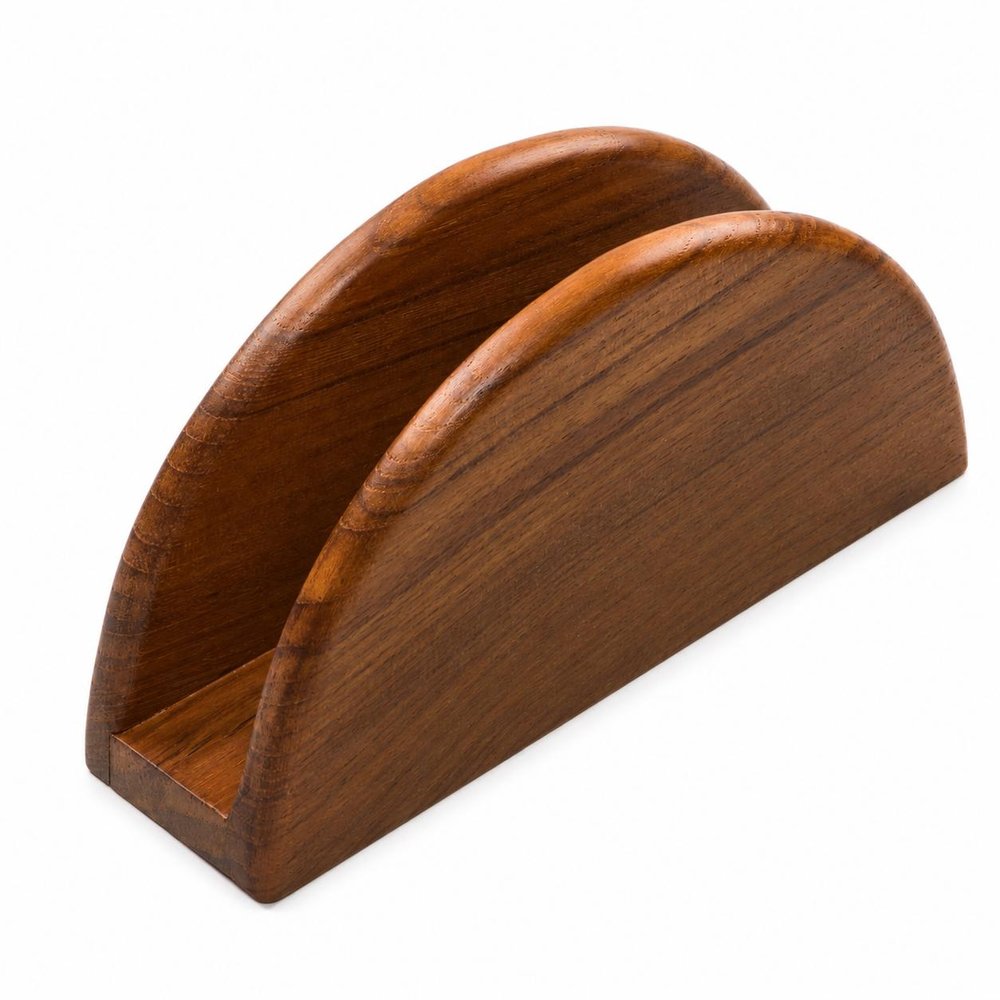 6" Brown Solid Wood Napkin Holder HomeRoots
