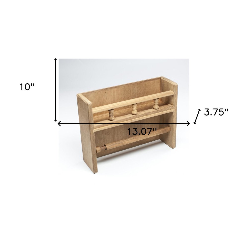 Wall Mounted 13.07 " Wood Spice Jar & Rack Set HomeRoots