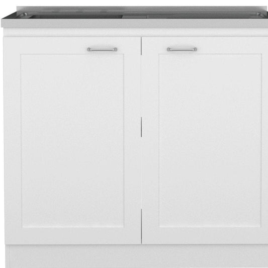 42" Black and White Wood Accent Cabinet Set With Four Doors HomeRoots