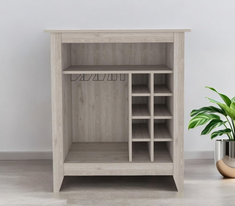 Light Gray Bar Cart With Wine Storage HomeRoots