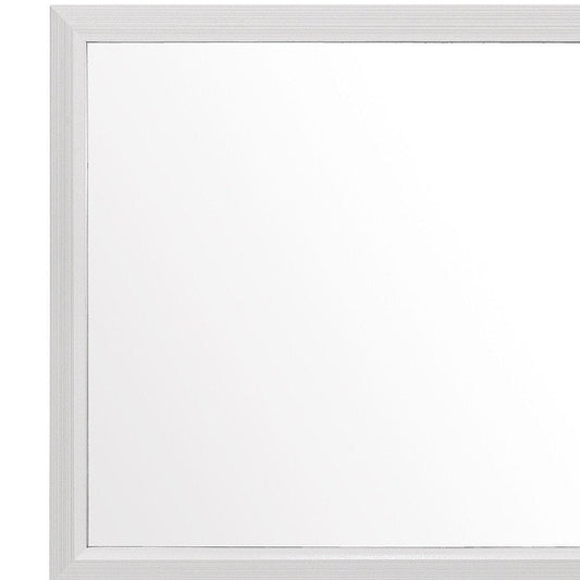 35" White Framed Dresser Mirror