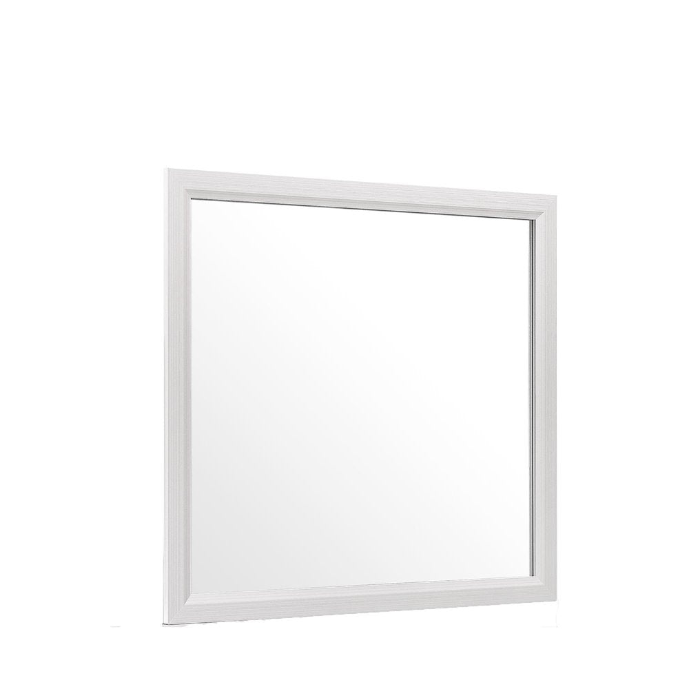 35" White Framed Dresser Mirror