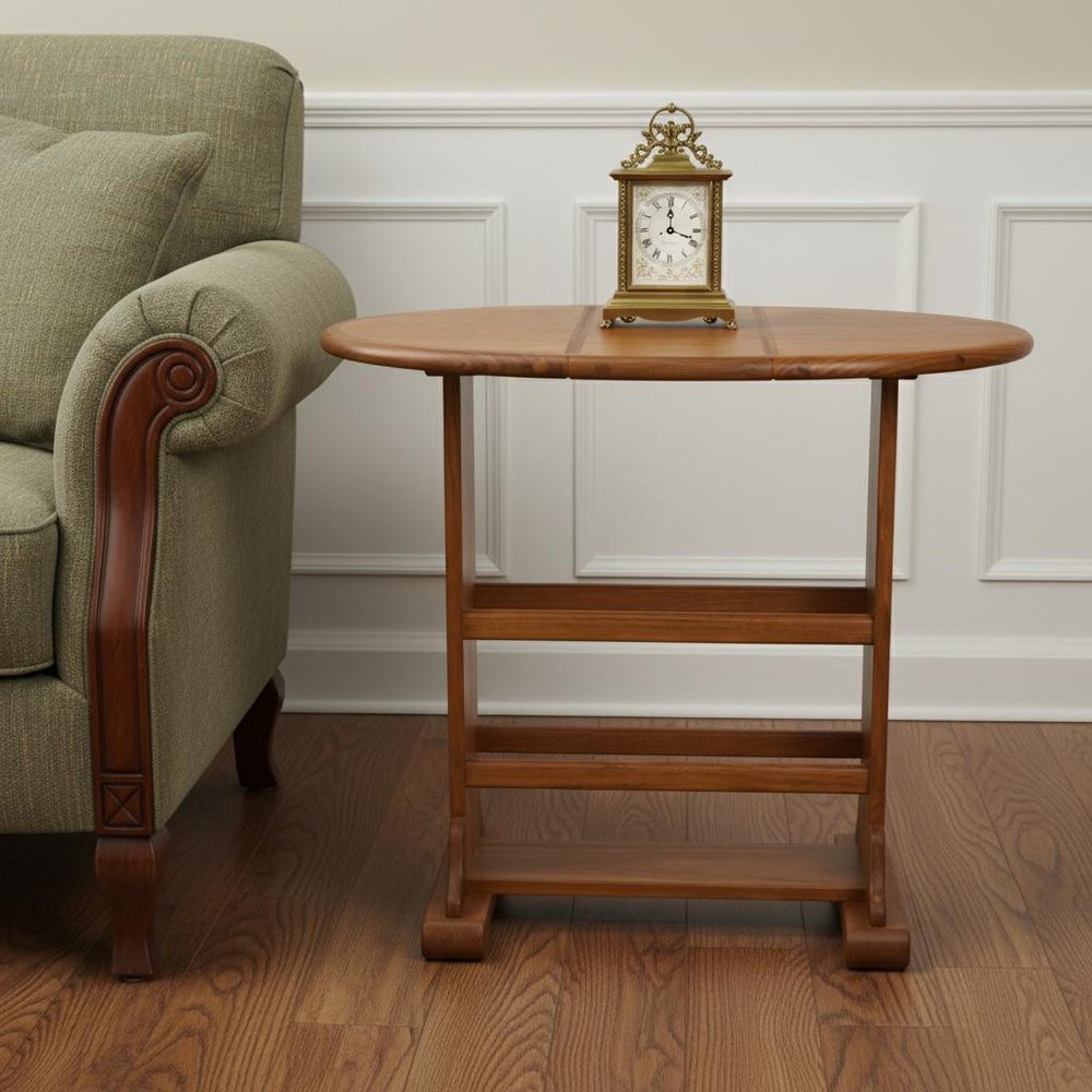 18" Brown Solid Wood Oval End Table HomeRoots
