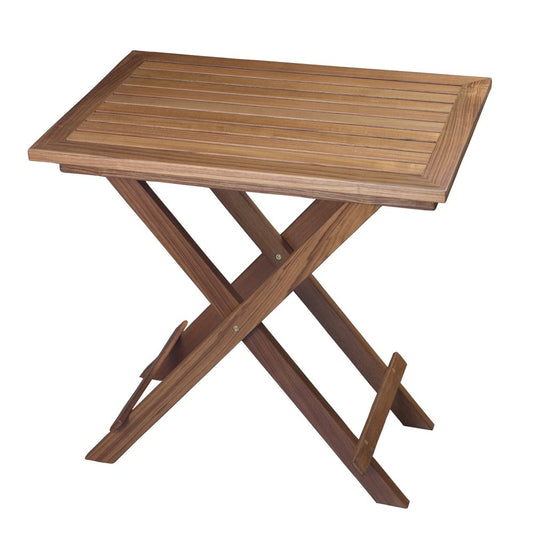 28" Brown Solid Wood Folding Outdoor Side Table HomeRoots