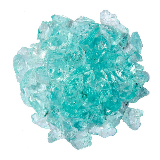 Aqua Round Reflective Fire Pit Glass HomeRoots