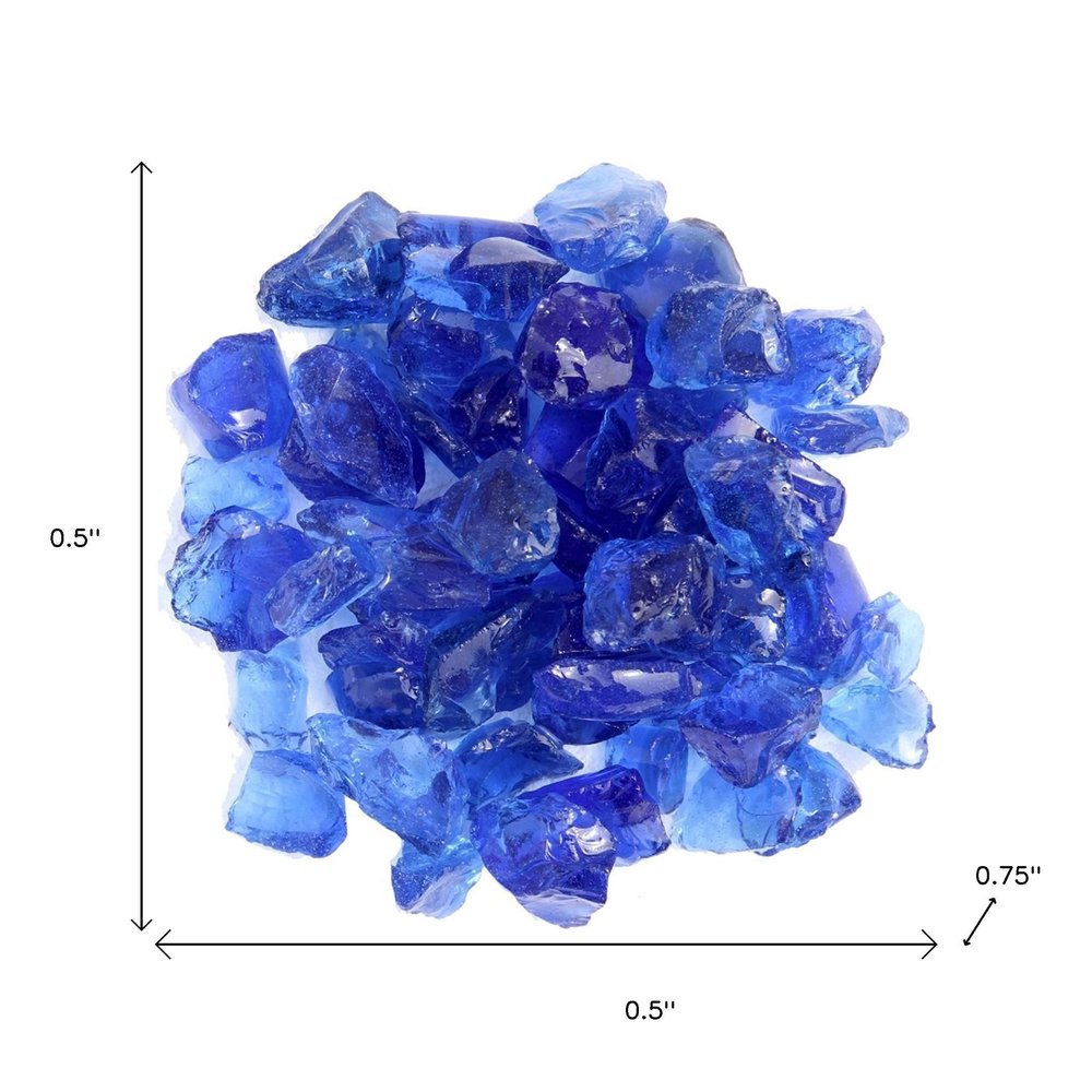 Blue Round Reflective Fire Pit Glass HomeRoots