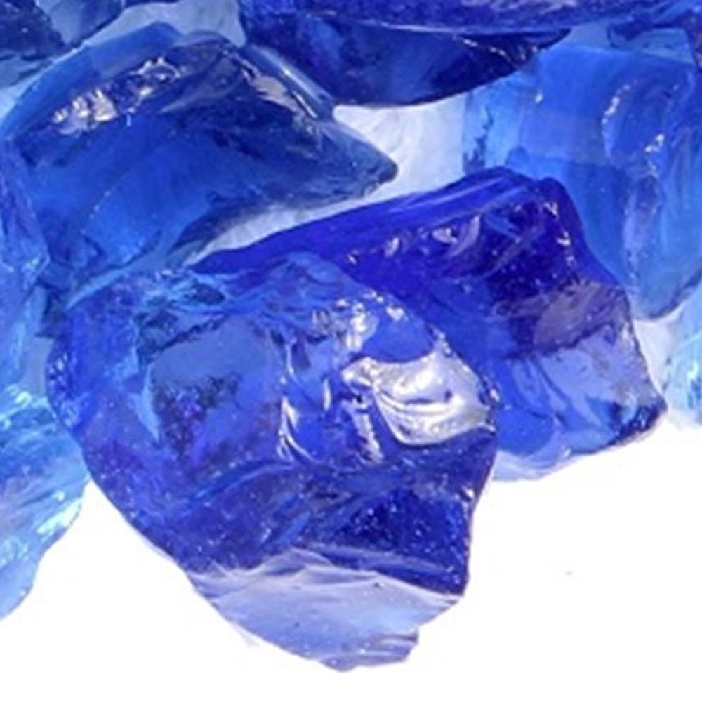 Blue Round Reflective Fire Pit Glass HomeRoots