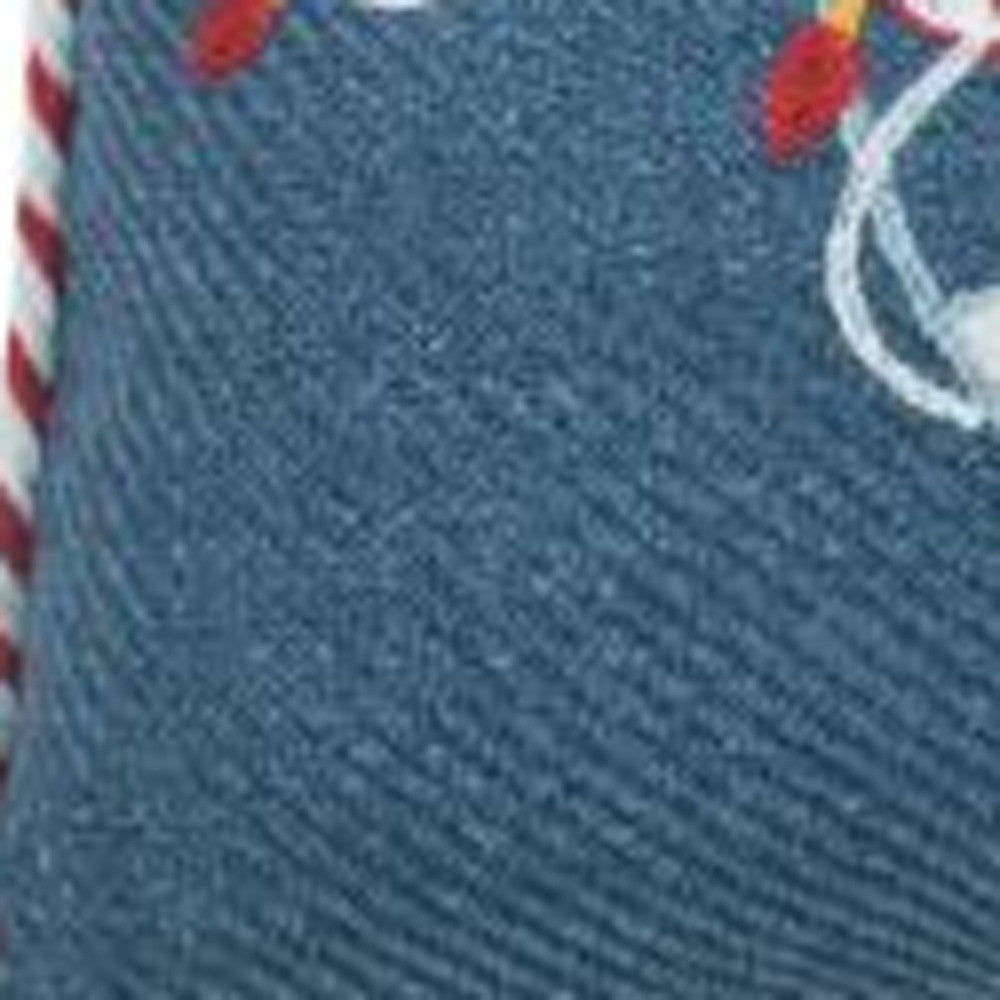 13" X 18" Blue and White Christmas Throw Pillow FurniFindUSA