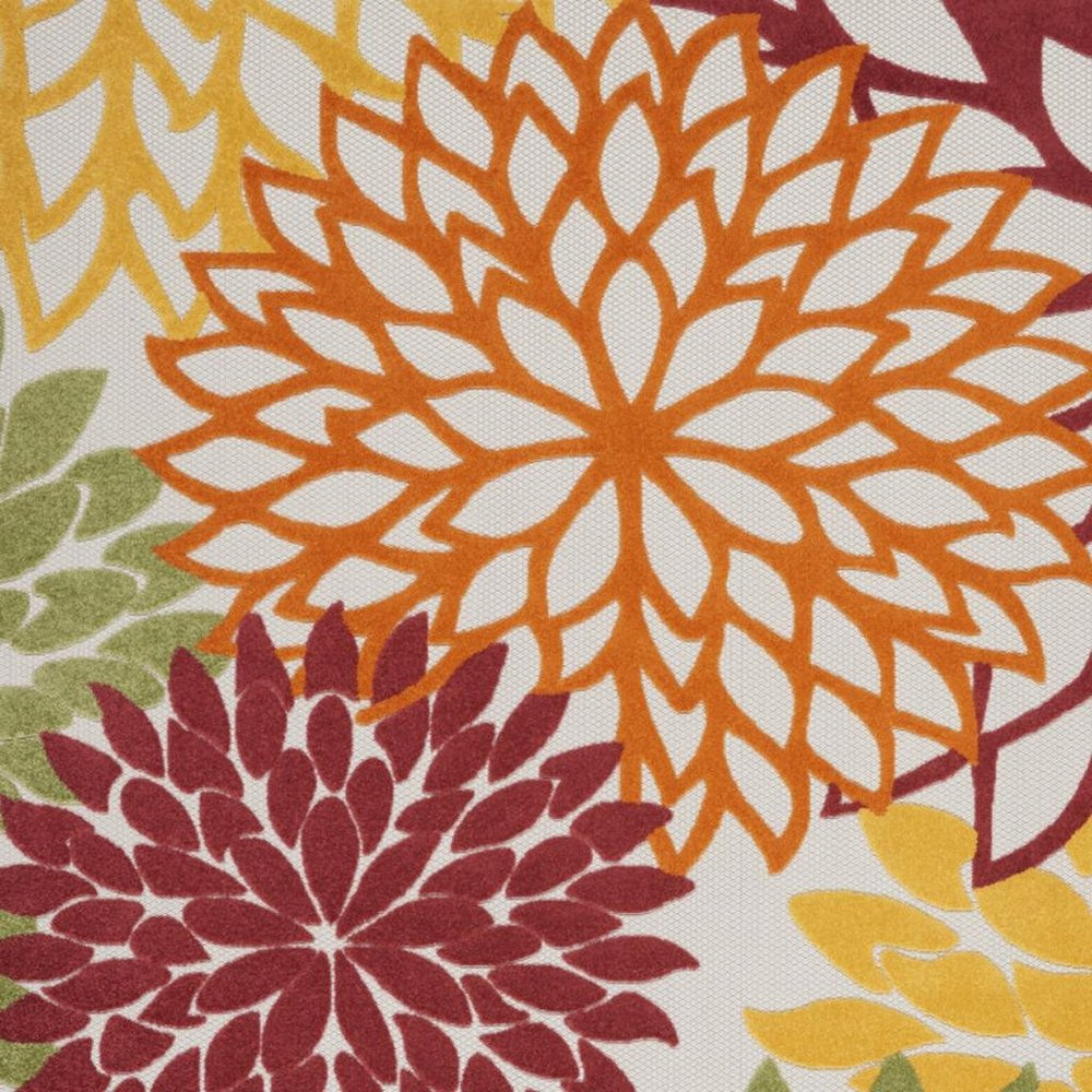 9' X 12' Red And Ivory Indoor Outdoor Area Rug HomeRoots