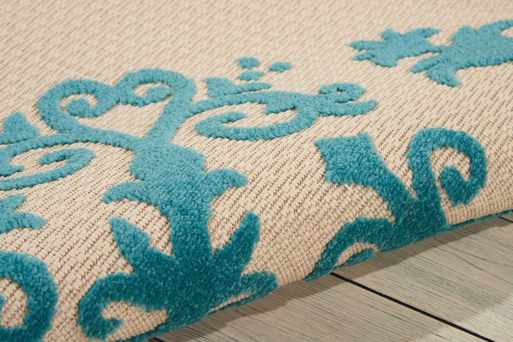 10' X 13' Aqua Indoor Outdoor Area Rug HomeRoots
