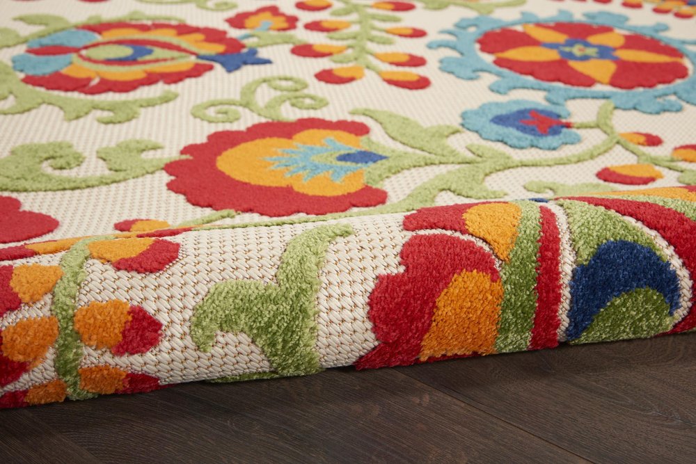 10' X 13' Blue And Beige Indoor Outdoor Area Rug HomeRoots