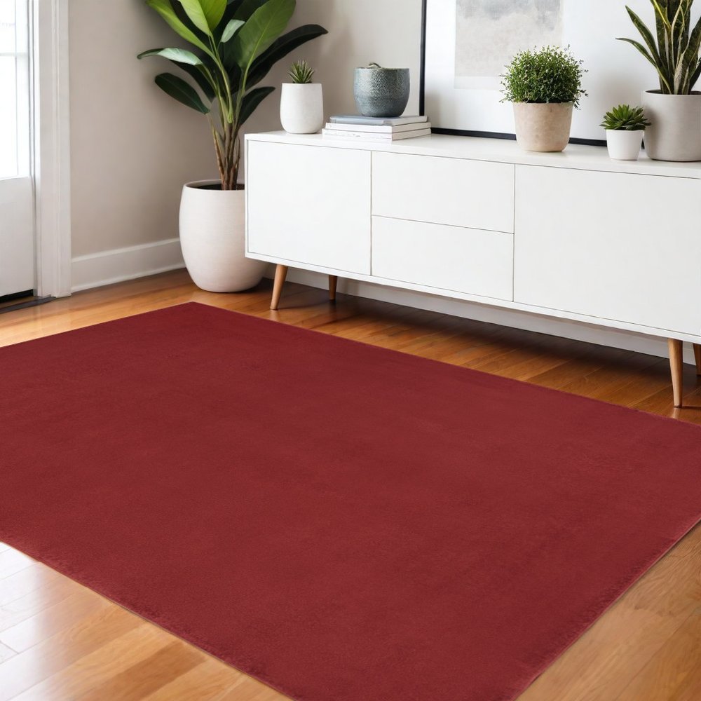 4' X 6' Brick Red Stain Resistant Indoor Outdoor Area Rug HomeRoots