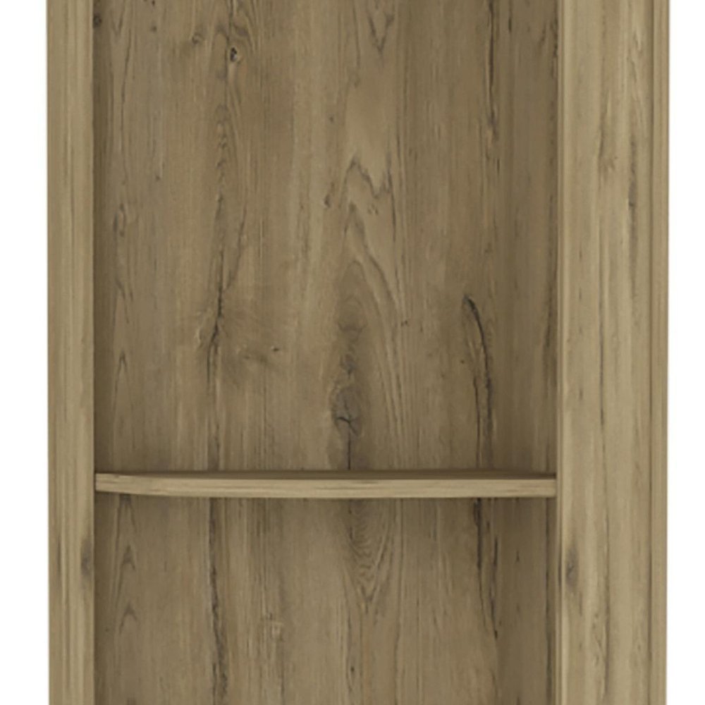 71" Natural Wood Corner Bar Cabinet With Two Doors HomeRoots