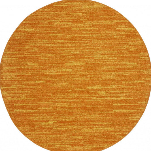 4' Orange Round Indoor Outdoor Area Rug