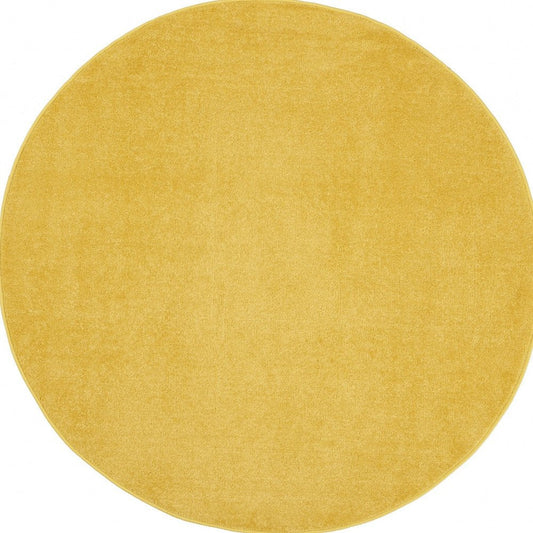 4' Yellow Round Indoor Outdoor Area Rug