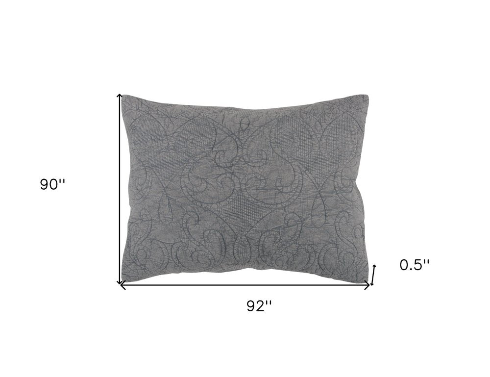 Gray Damask Queen Quilt HomeRoots