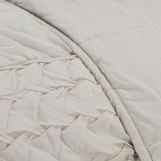 Ivory Geometric King Quilt HomeRoots
