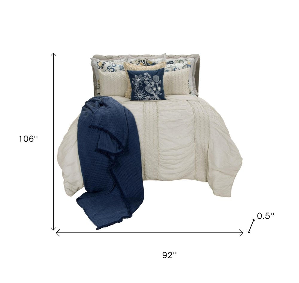 Ivory Geometric King Quilt HomeRoots