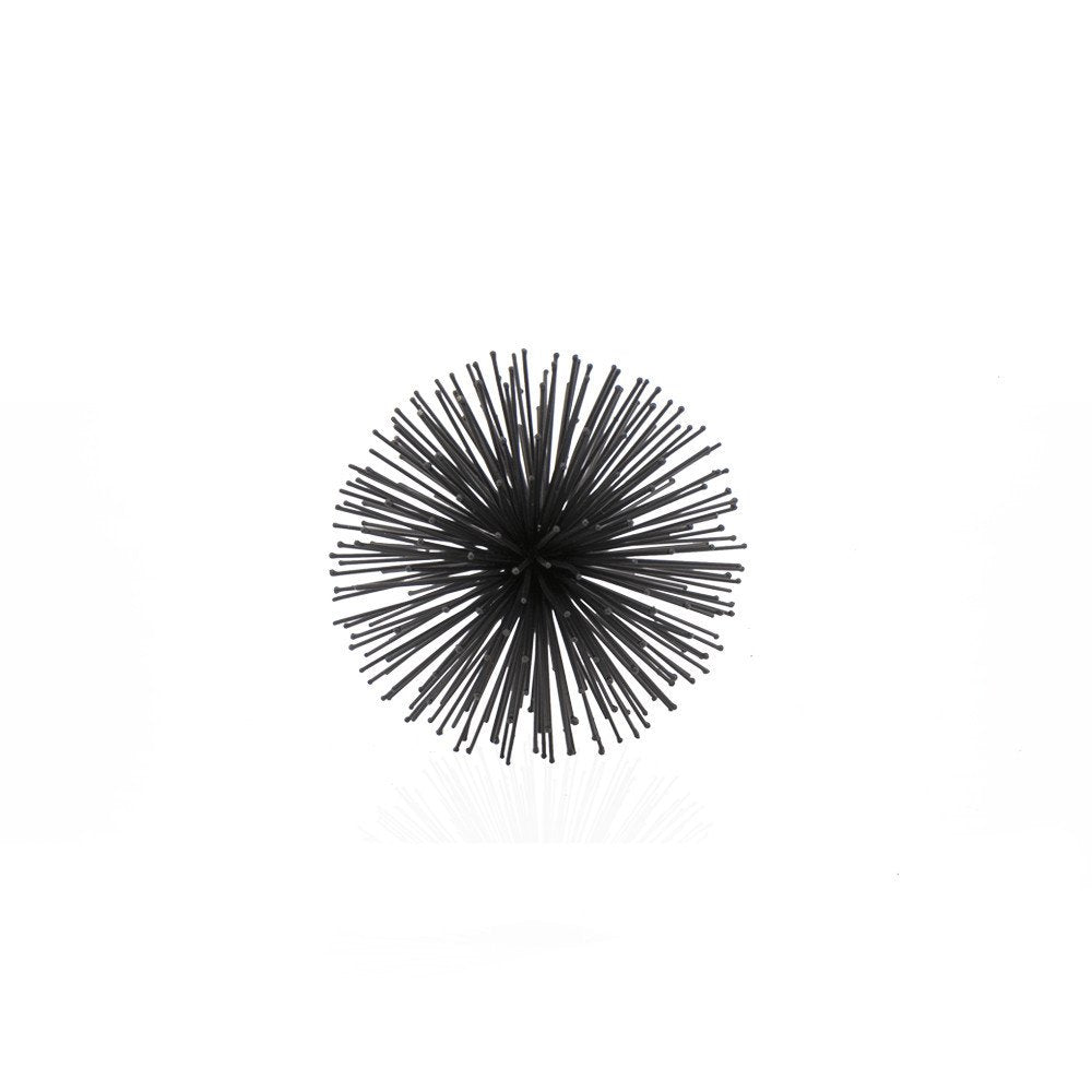 8" Black Iron Decorative Orb Tabletop Sculpture HomeRoots