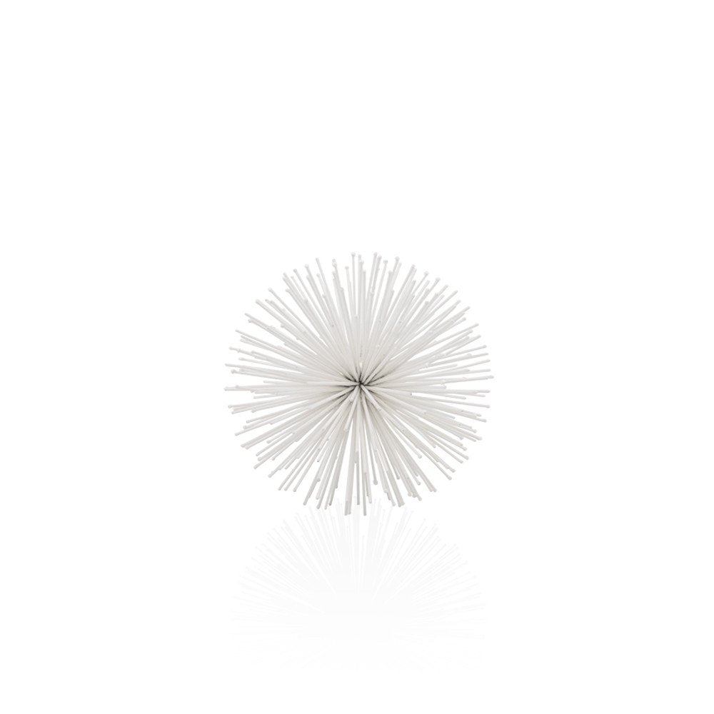 10" White Iron Decorative Orb Tabletop Sculpture HomeRoots