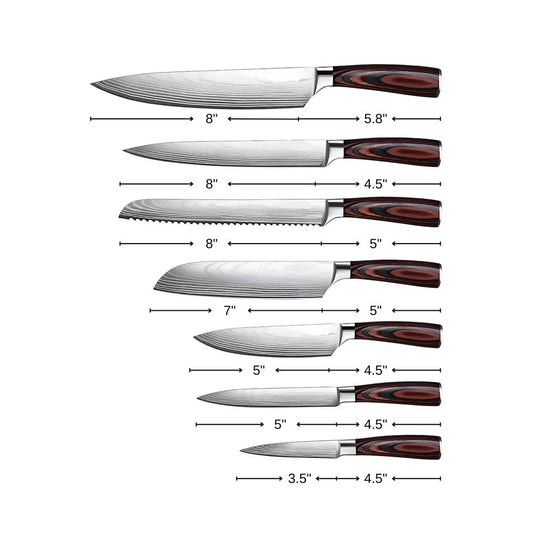 Black And Brown Wood Seven Piece Cutlery Set HomeRoots