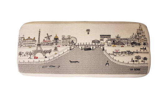 38" Cream Wool And Brown Ottoman HomeRoots