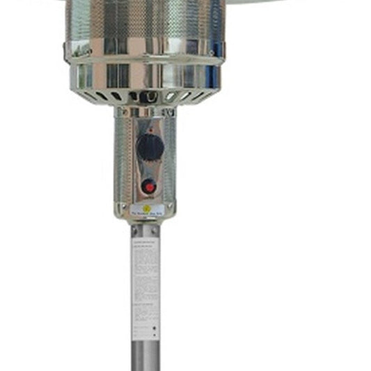 48000 BTU Silver Steel Propane Cylindrical Pole Standing Patio Heater HomeRoots