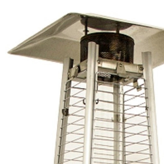 41000 BTU Silver Steel Propane Triangular Pyramid Standing Patio Heater HomeRoots