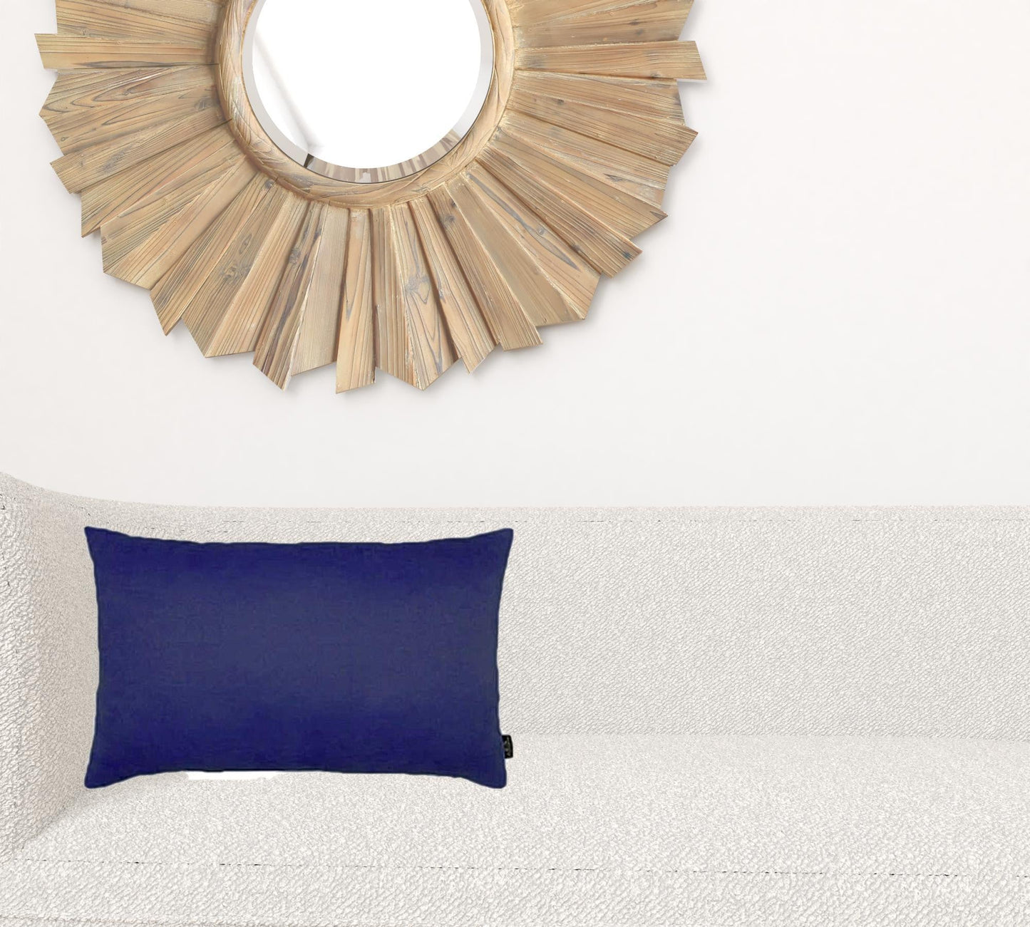 Set Of Two 12" X 20" Navy Blue Polyester Zippered Pillow Cover FurniFindUSA